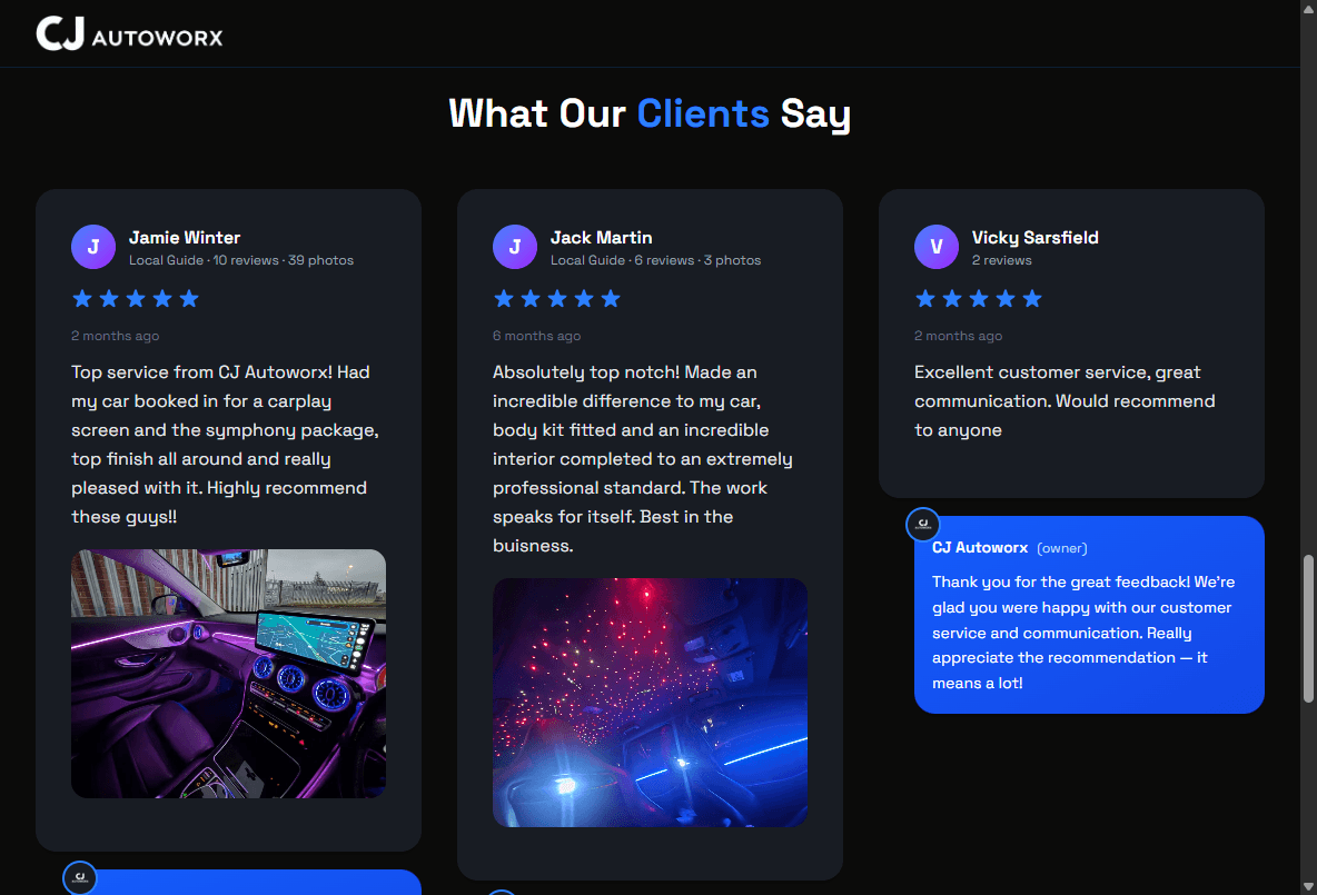 CJ Autoworx Screenshot 2
